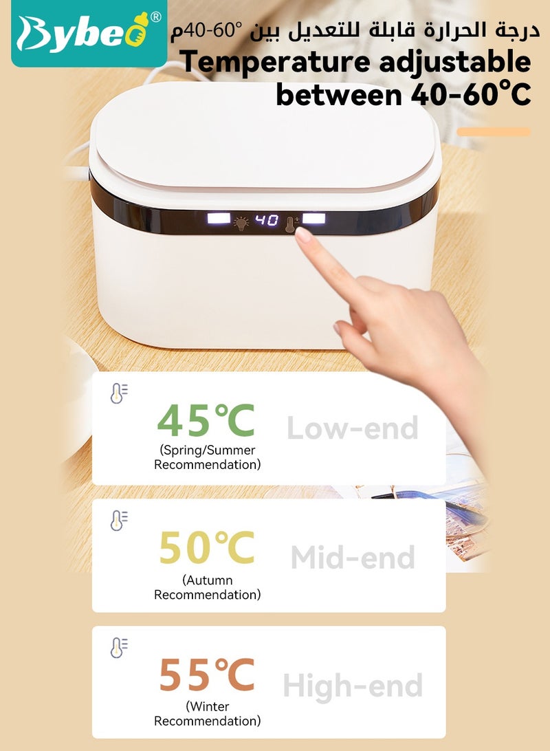Bybeo Baby Wipe Warmer, Baby Wet Wipes Dispenser, Portable Diaper Water Wipes Warmer with Nightlight, for Wipe, Towel, Wet Tissue, 24H Smart Temperature Heating Control, Large Capacity, USB Charge - Image 5